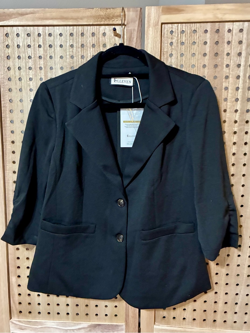 Black Women's Tailored Blazer Jacket by Elleven Size M
